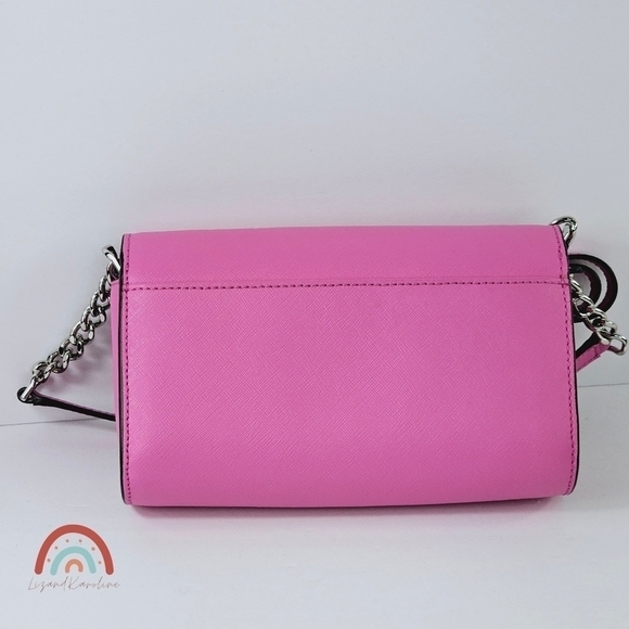 Kate Spade Cameron Monotone Barbie Pink Small Flap Leather Crossbody Bag - Picture 2 of 14
